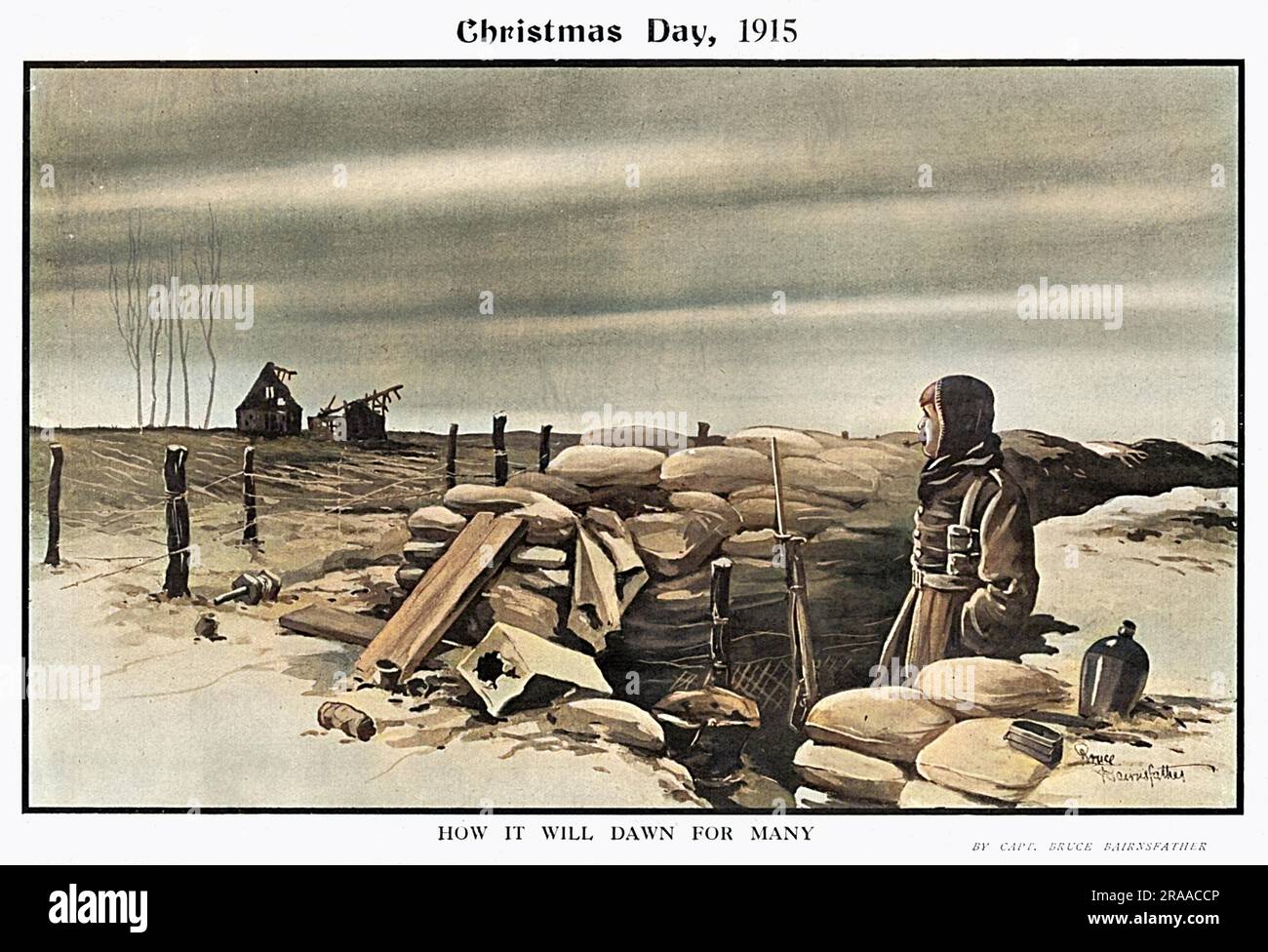 Weihnachtstag, 1915' How IT will Dawn für viele Ein Cartoon von Captain Bruce Bairnsfather im Zuschauer Datum: 1915 Stockfoto