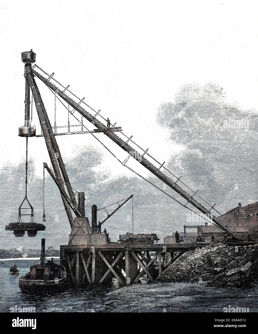 Ein hydraulischer Kran bei der Armstrong Works, Elswick, Newcastle upon Tyne, der 120 Tonnen hebt. Datum: 1887 Stockfoto