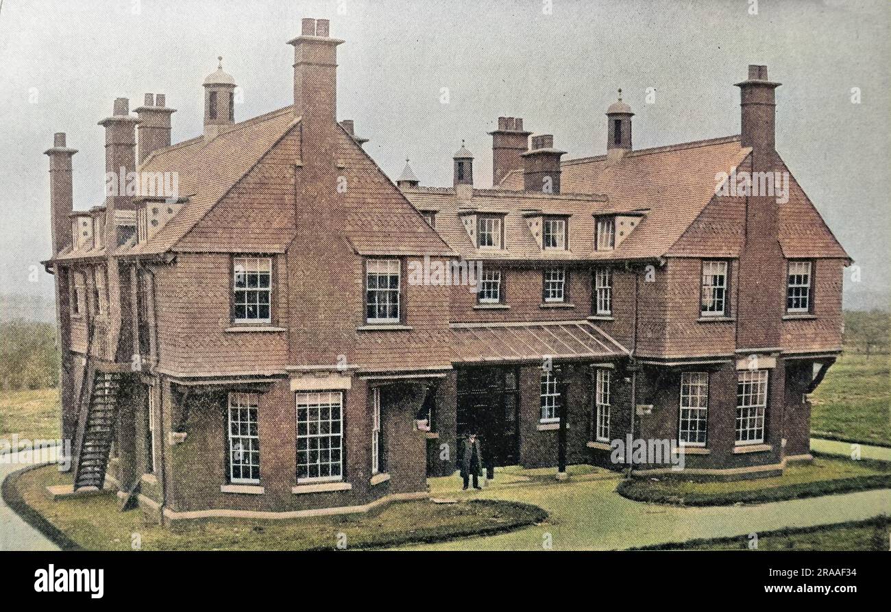 Eines der Häuser der Insassen in der Langho-Kolonie in Ribblesdale, Lancashire. Die Kolonie wurde 1906 von den Manchester and Chorlton Poor Law Unions für die Behandlung von Epilepsiepatienten gegründet. Datum: 1907 Stockfoto