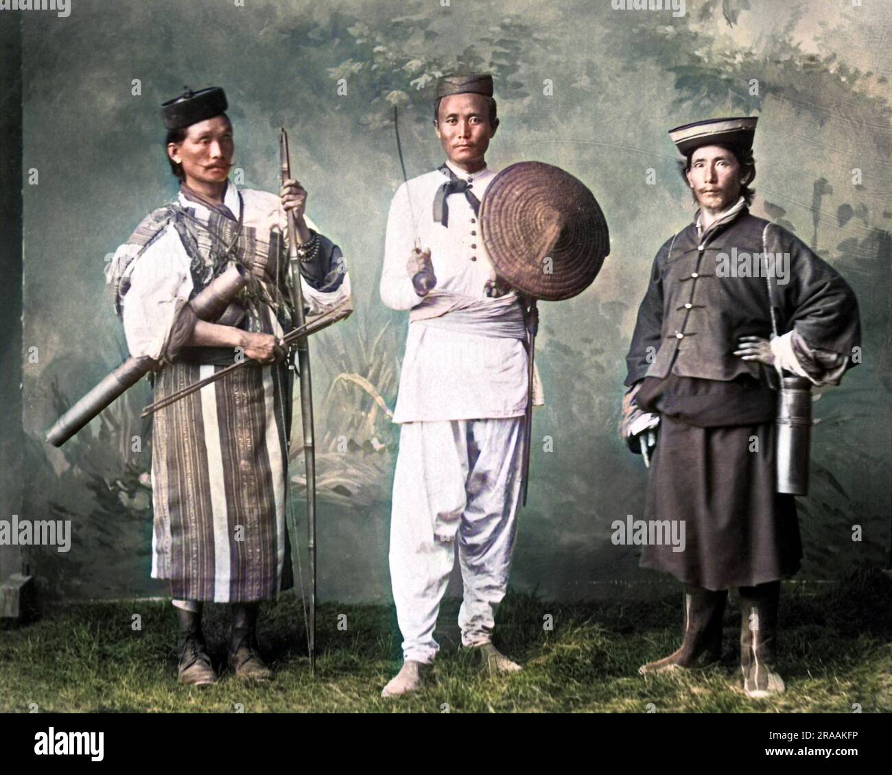 Lepcha (Sikkim), nepalesische und bhutanische Männer Datum: 1890er Stockfoto
