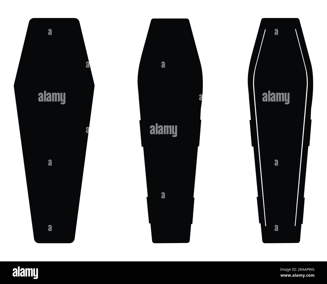 Set Coffin Silhouette Stock Vektor