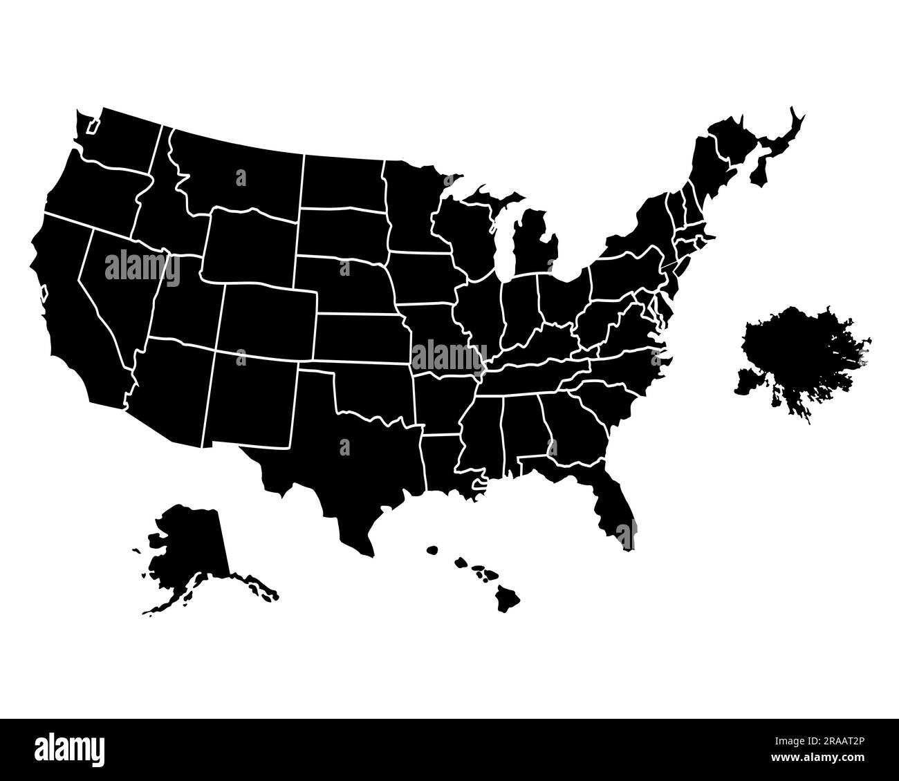 Layered USA Map Silhouette Stock Vektor