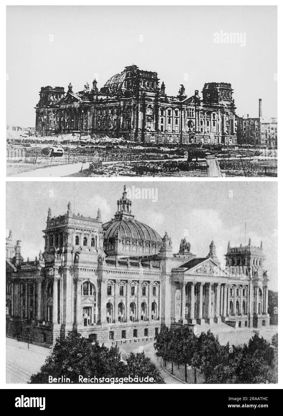 Reichstag, Berlin 1930er und 1945 Stockfoto