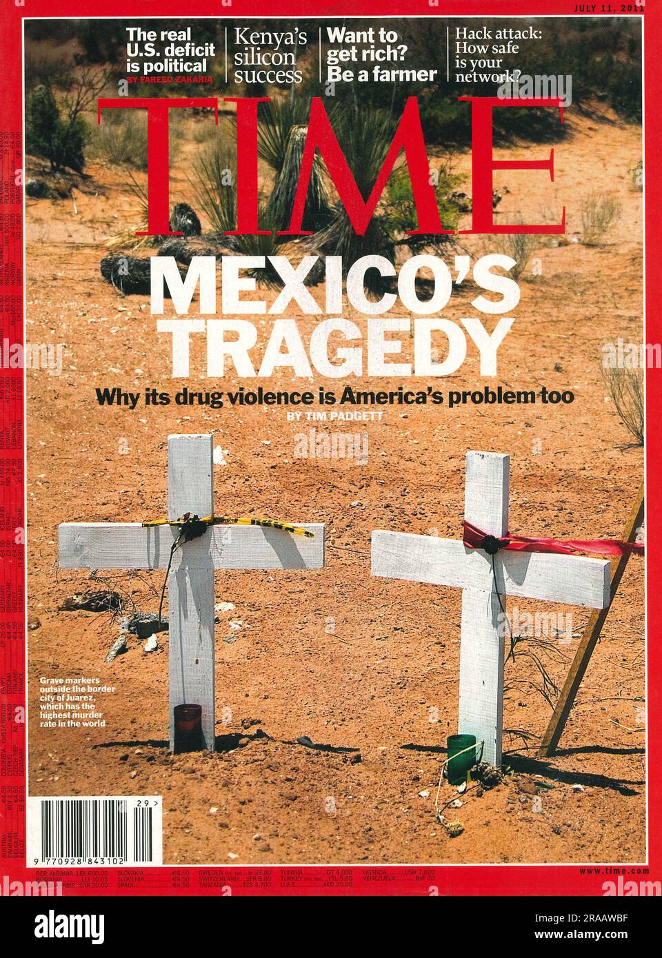 TIME Magazine Titelblatt Juli 11 2011 - Mexikos Tragödie Stockfoto