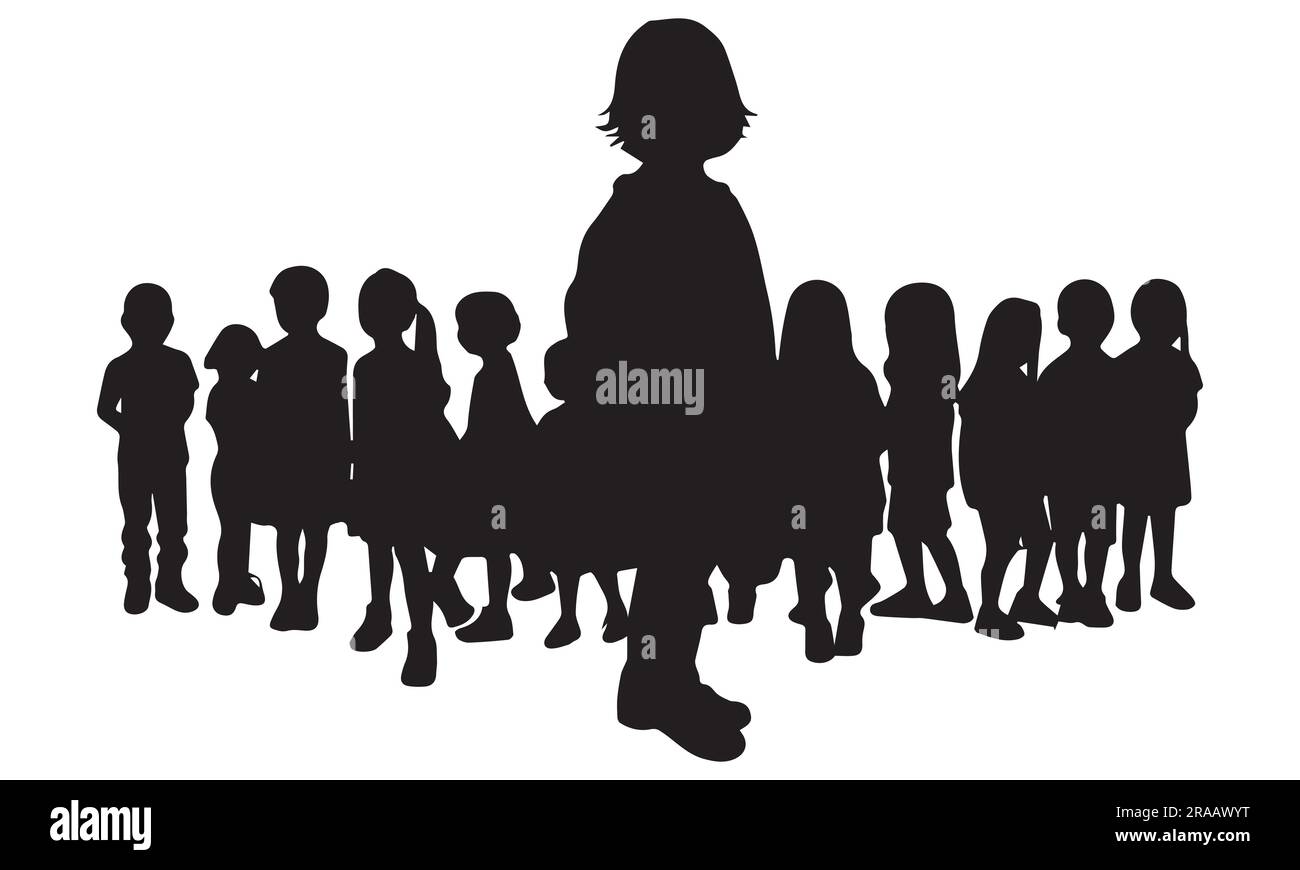 Vektordarstellung der Silhouette des Teamleiters für Kinder Stock Vektor