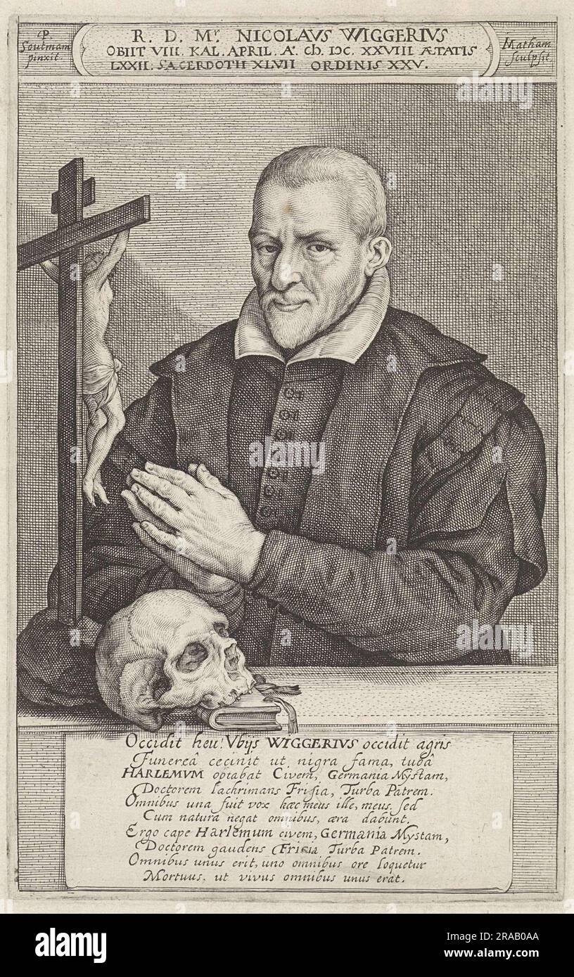 Claes Wiggers Cousebant Vigerius, 1556 - 1628, Priester in Haarlem, Holland, historisch, Digital restaurierte Reproduktion eines Originals aus dem 19. Jahrhundert / Claes Wiggers Cousebant Vigerius, 1556 - 1628, Priester in Haarlem, Holland, Historisch, Digitale Restaurierte Reproduktion von einer Vorlage aus dem 19. Hundert Stockfoto