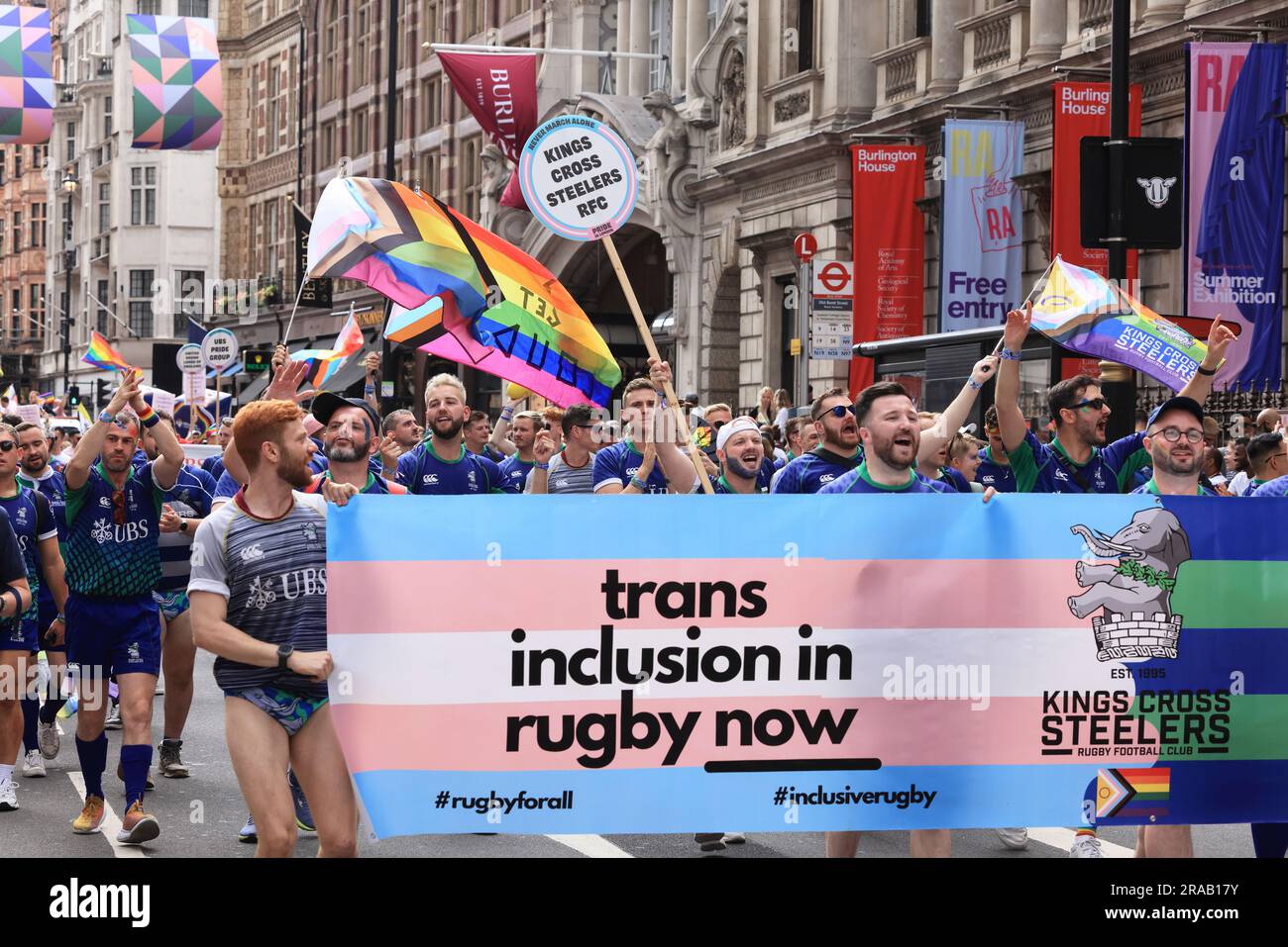 Der jährliche Pride march 2023 in London, Großbritannien Stockfoto