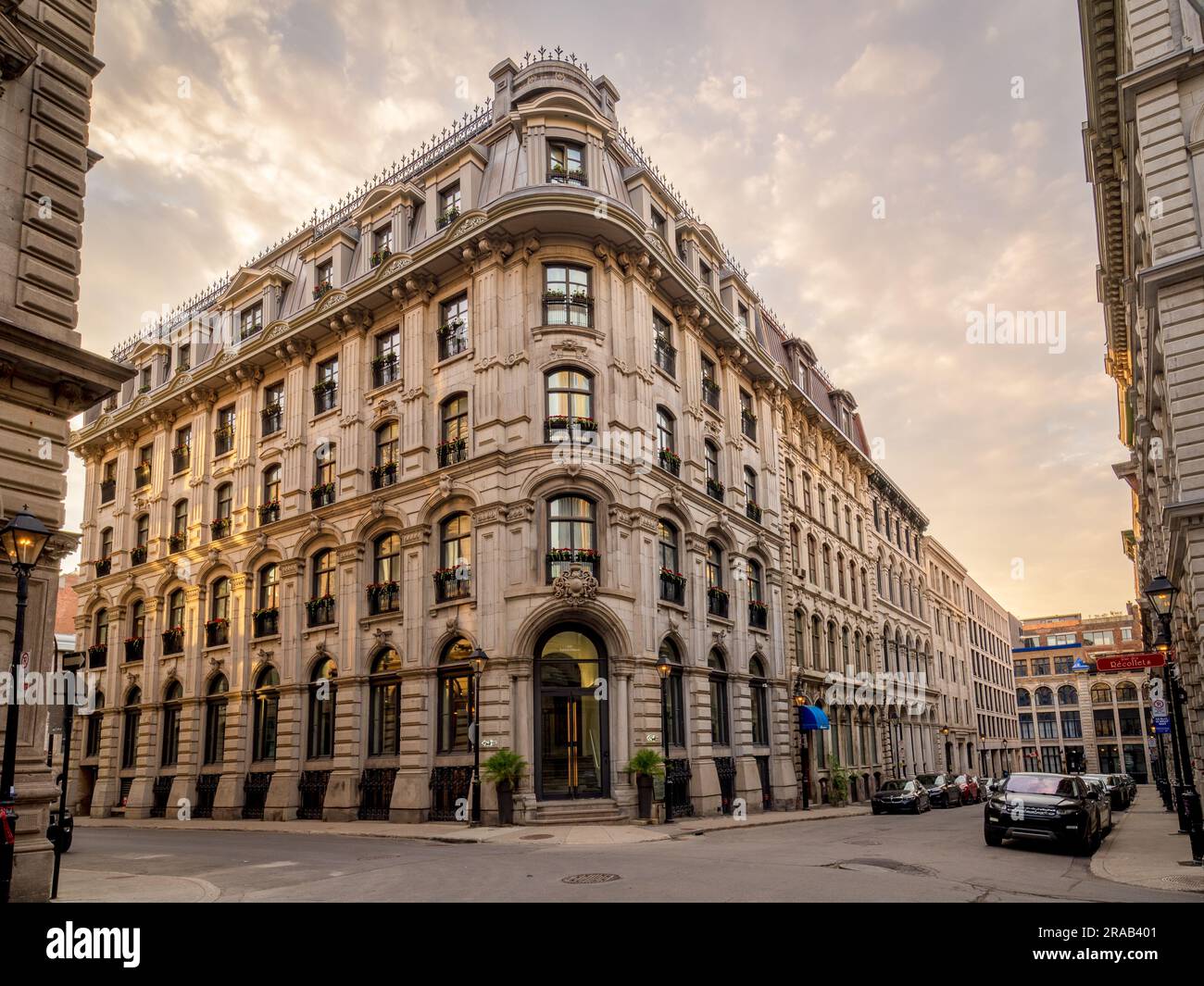 Alte Montreal City Straße und Gebäude Stockfoto
