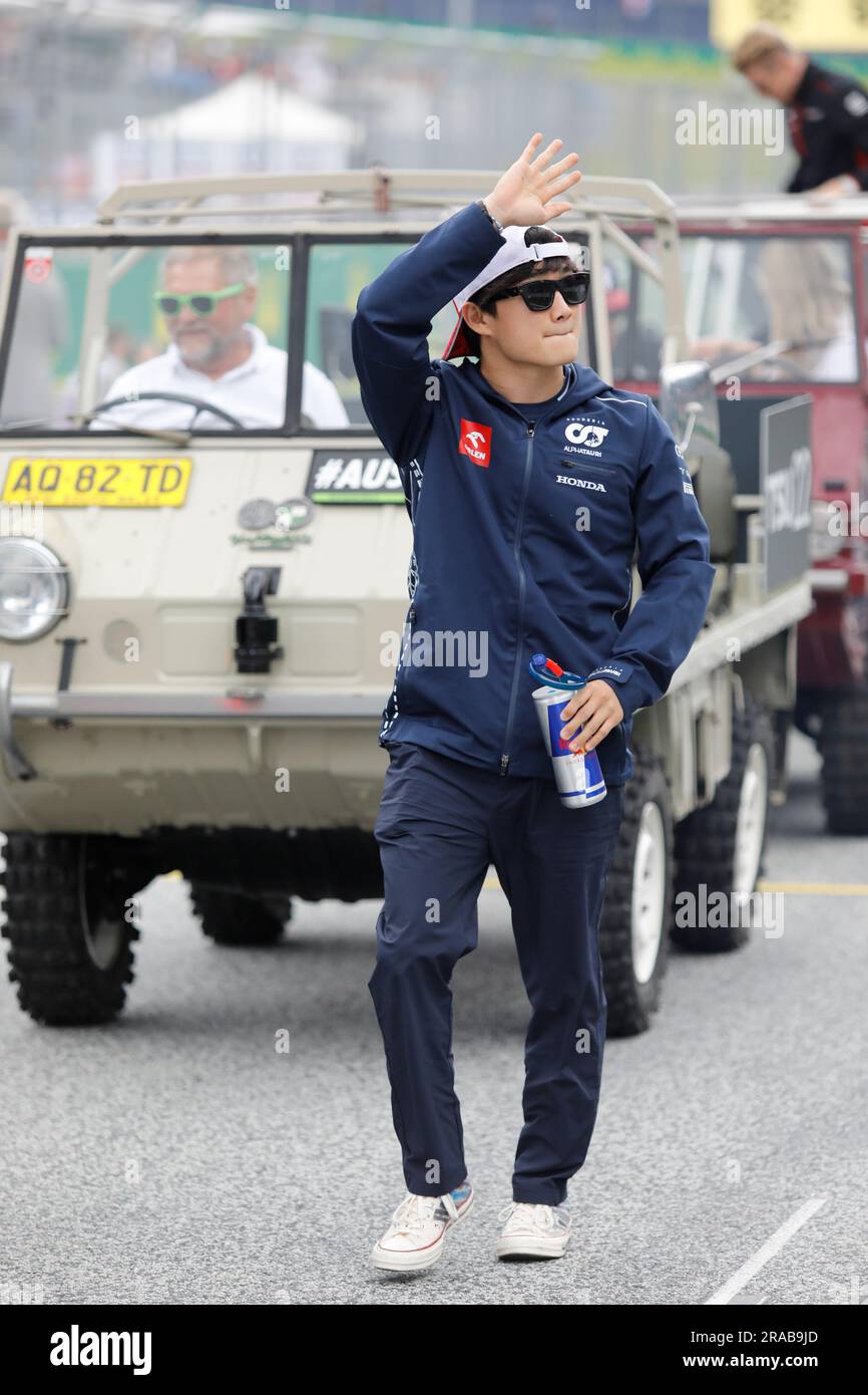 Spielberg, Österreich. Juli 2. 2023. Formel 1: Rolex-Grand-Prix auf dem Red Bull Ring, Österreich. Abbildung: Yuki Tsunoda (JPN) von Scuderia AlphaTauri © Piotr Zajac/Alamy Live News Stockfoto