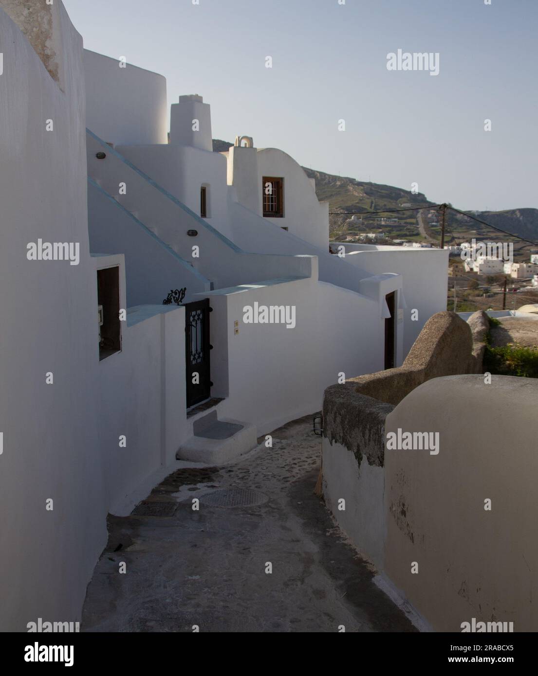 Straßen von Santorin Stockfoto
