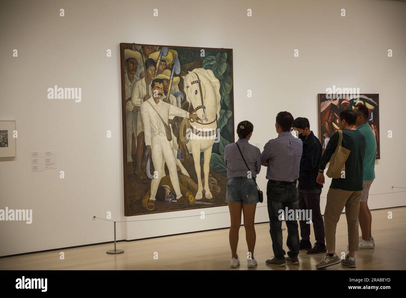 Diego Rivera. Landwirtschaftsführer Zapata. 1931. Fresco, 7' 9 3/4' x 6' 2' (238,1 x 188 cm). Das Museum für Moderne Kunst. In New York City. Stockfoto