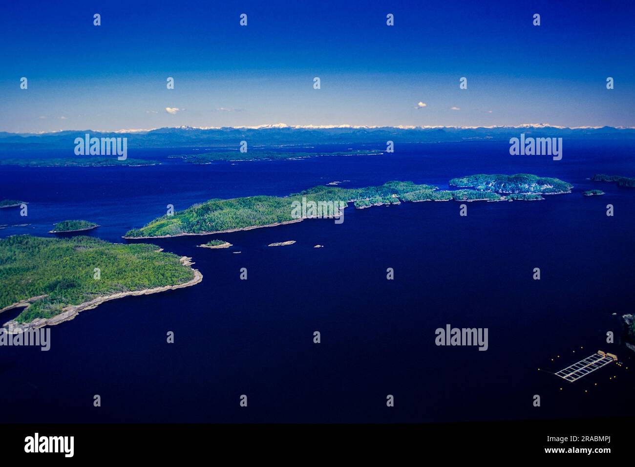 Luftaufnahme von God's Pocket Marine Provincial Park, BC, Kanada Stockfoto