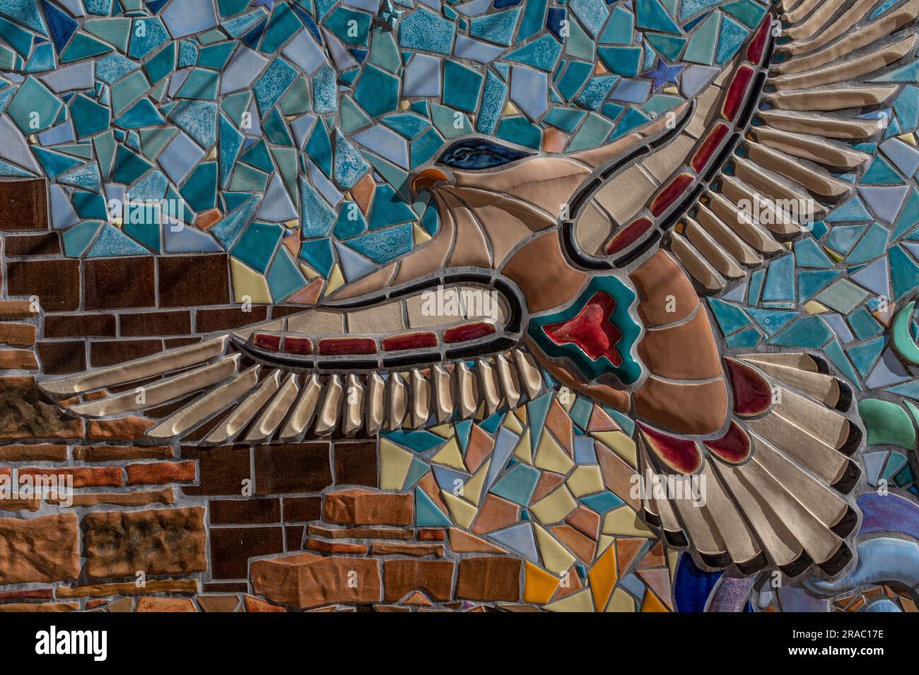 Mosaikfliesen (Details) von Cassandra Reid und Lehrlingen im Albuquerque Convention Center (New Mexico) Stockfoto