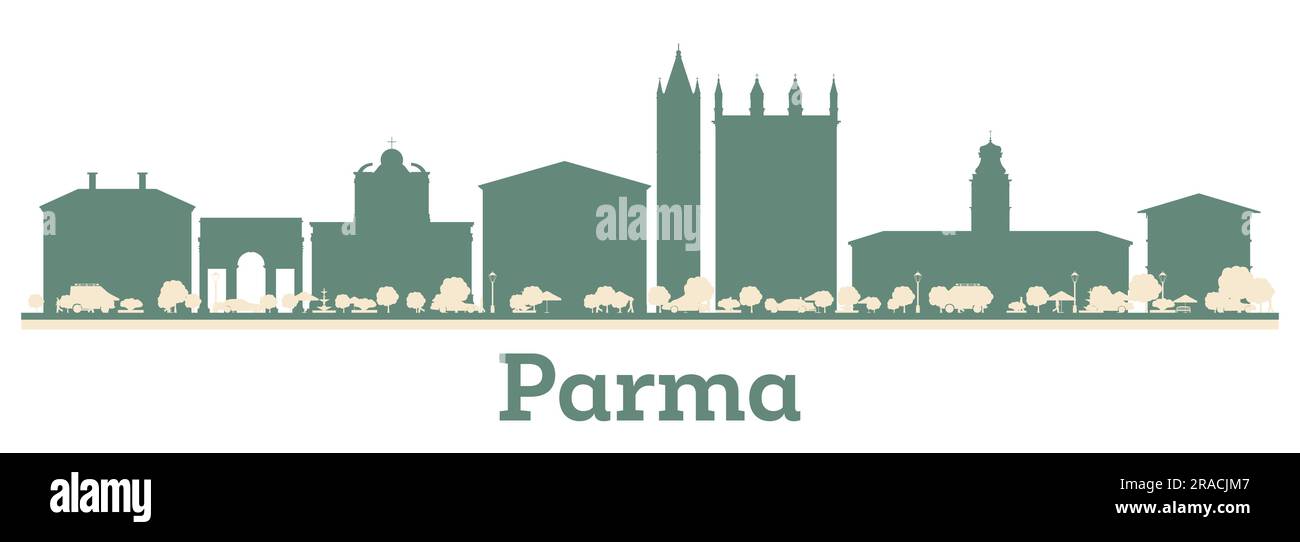 Abstrakte Parma Skyline mit Farbe Gebäuden. Vektor-Illustration. Geschäftsreisen und Tourismus-Konzept mit historischen Gebäuden. Stock Vektor