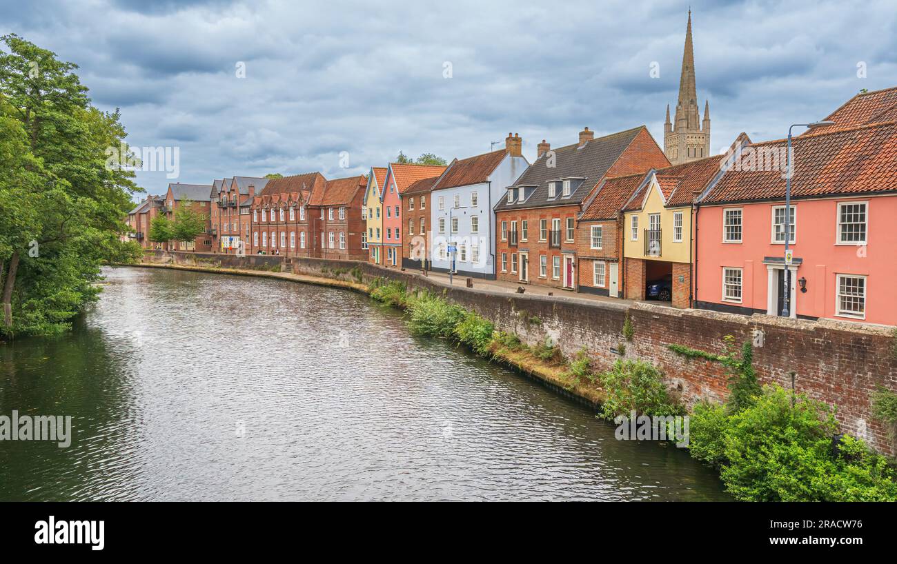 Spaziergang Am Flussufer In Norwich East Anglia Stockfoto