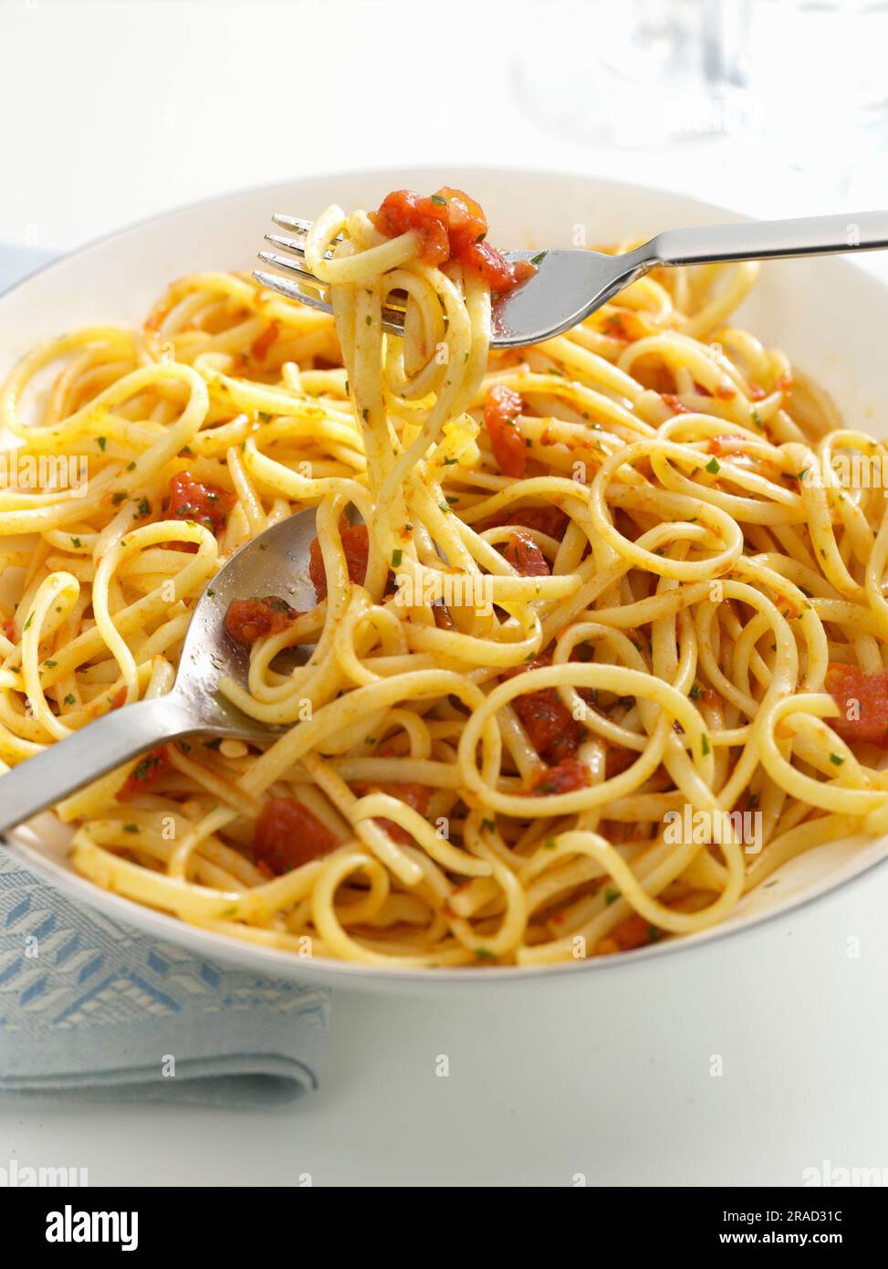 Spaghetti mit Tomatensauce Stockfoto