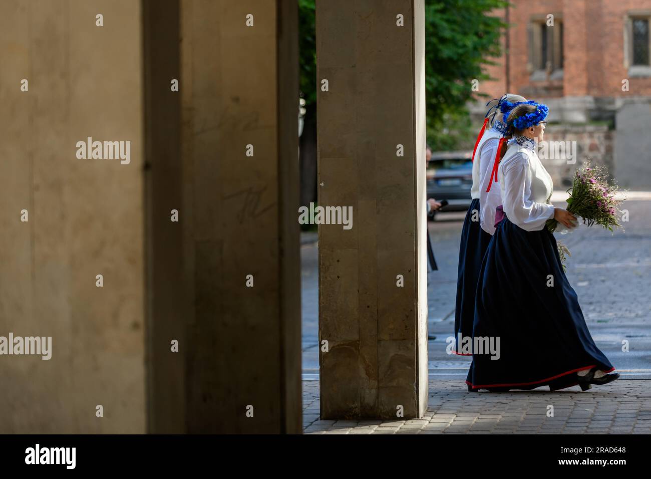 RIGA, LETTLAND. 2. Juli 2023 Parade der Festivalteilnehmer. XXVII LANDESWEITES LETTISCHES LIED UND XVII TANZFESTIVAL Stockfoto