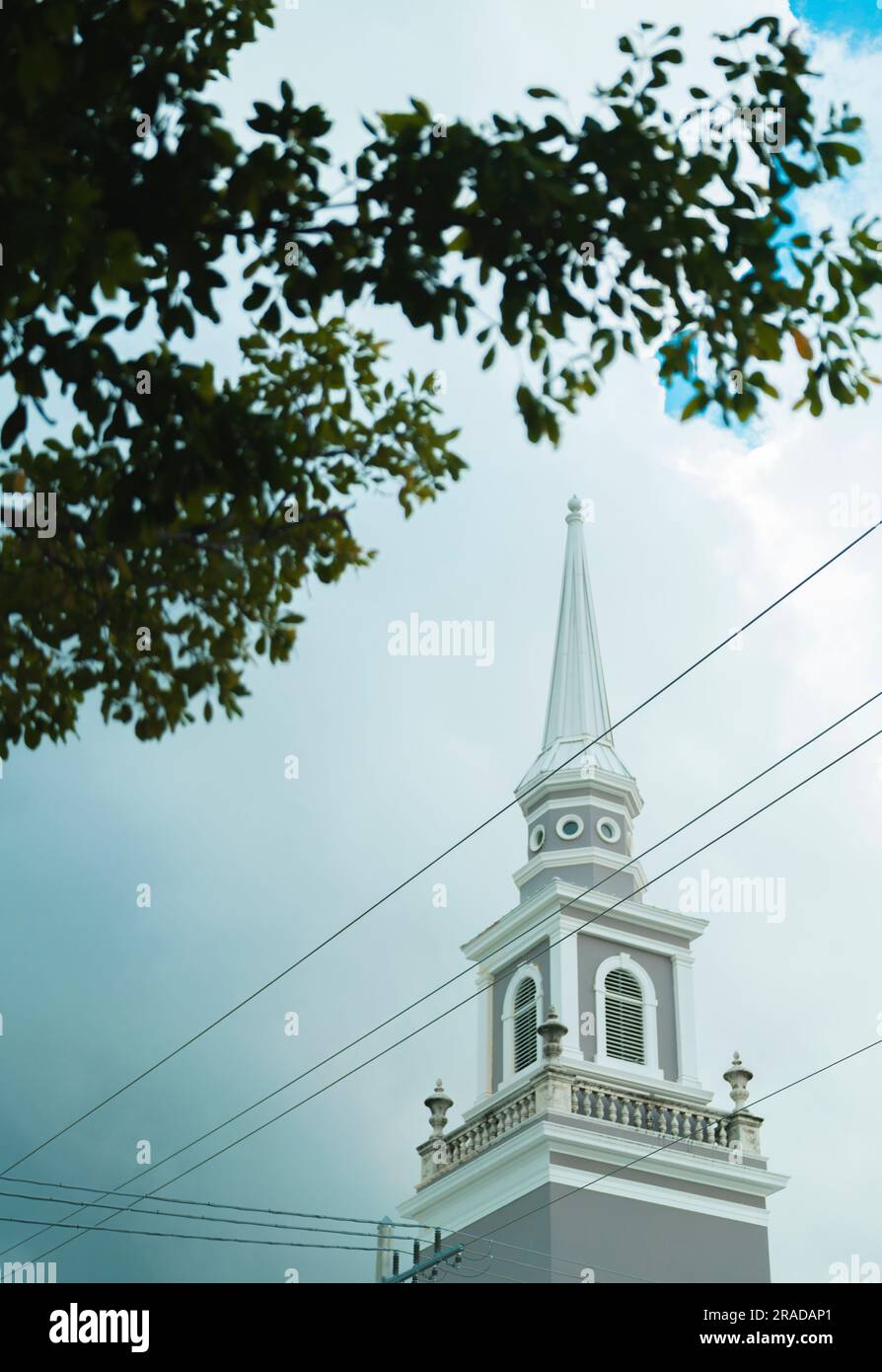 kirchturm und Kirche Little Havana miami Stockfoto