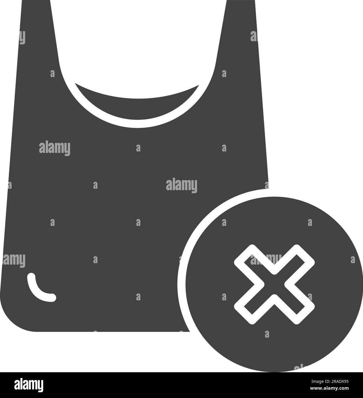 Symbolbild „Keine Kunststoffbeutel“. Stock Vektor