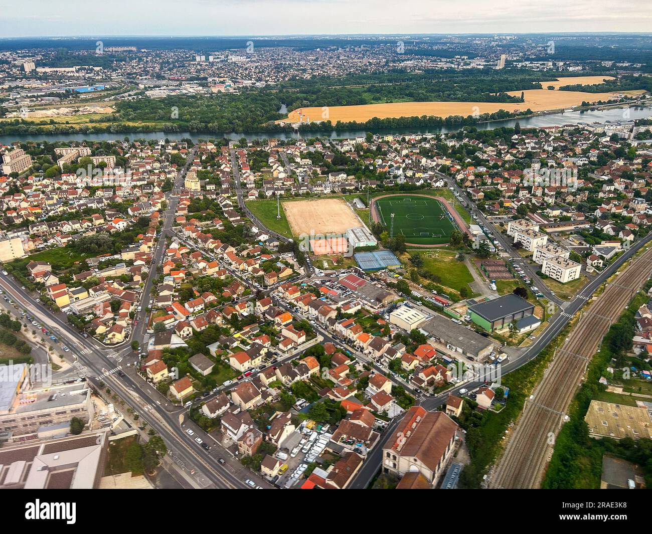 Villeneuve-le-ROI, Frankreich, Übersicht, Pariser Vororte, Einfamilienhaus, Stockfoto