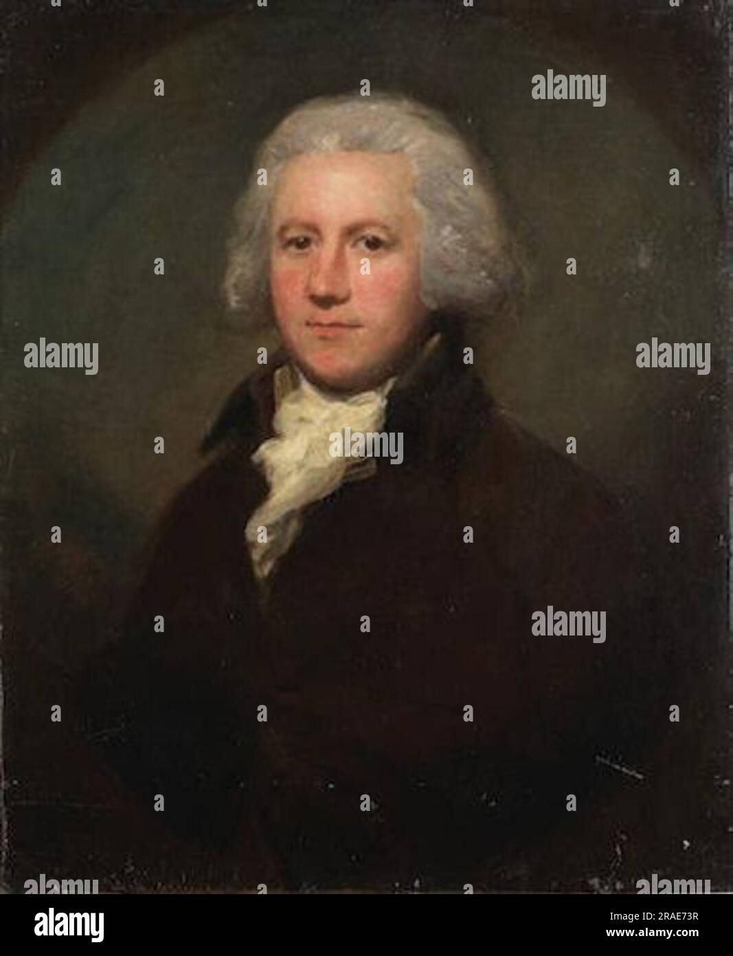 Porträt eines Gentleman in Brustlänge in einem schwarzen Mantel in einem  bemalten Oval Stockfotografie - Alamy