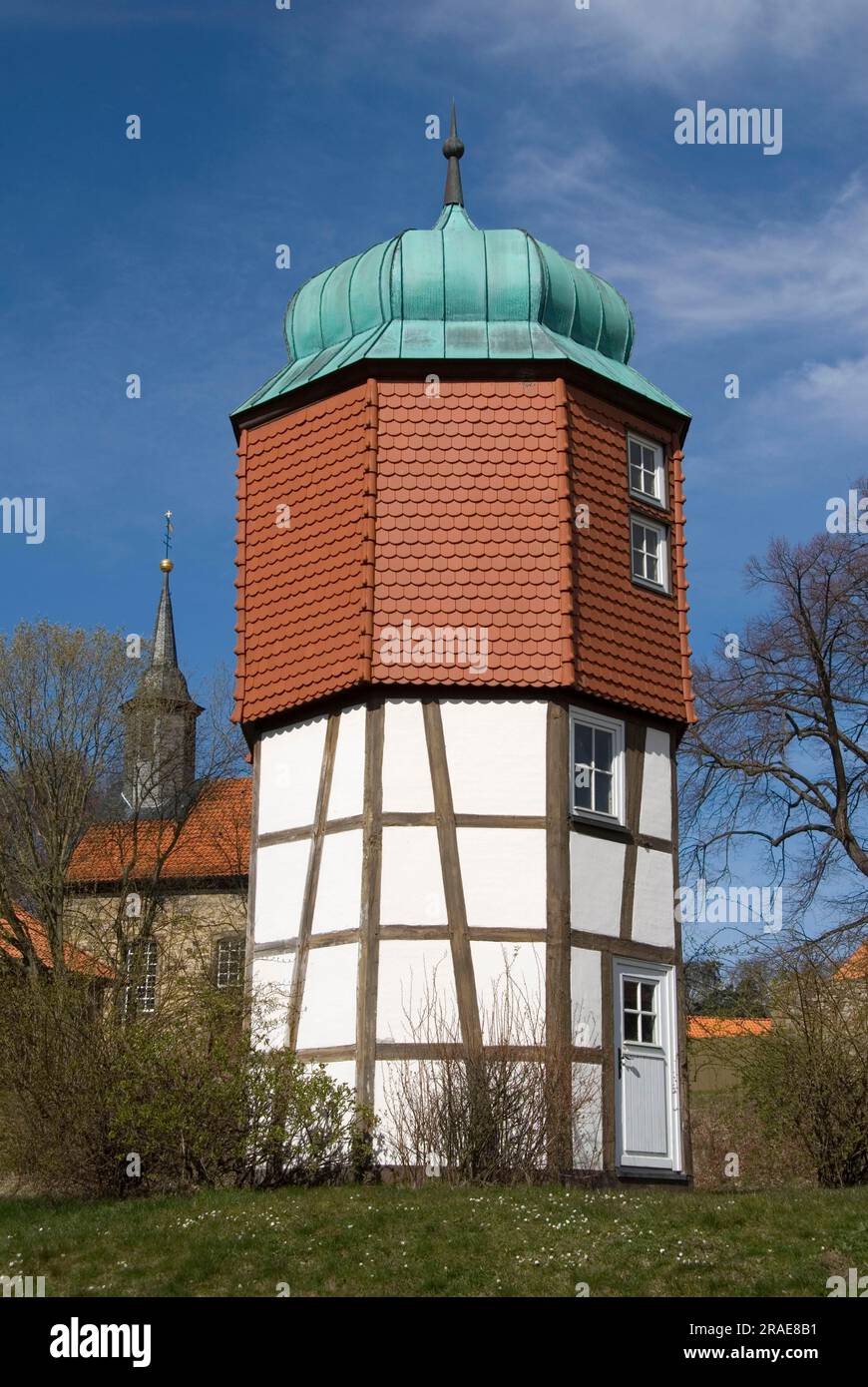 Turm im Kloster, Marienrode, Bezirk Hildesheim, Niedersachsen, Deutschland Stockfoto