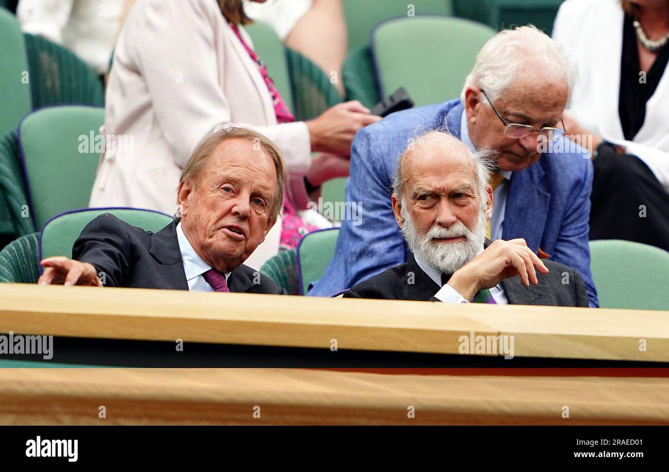 Prinz Michael von Kent in der königlichen Box des Center Court am ersten Tag der Wimbledon Championships 2023 im All England Lawn Tennis and Croquet Club in Wimbledon. Foto: Montag, 3. Juli 2023. Stockfoto
