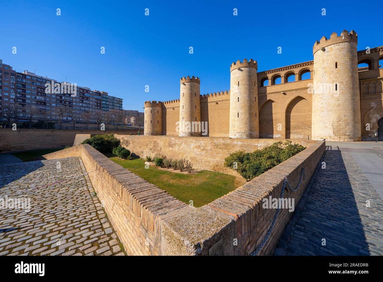 Aljafería, Saragossa, Aragon, Spanien Stockfoto