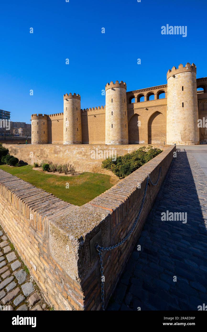 Aljafería, Saragossa, Aragon, Spanien Stockfoto