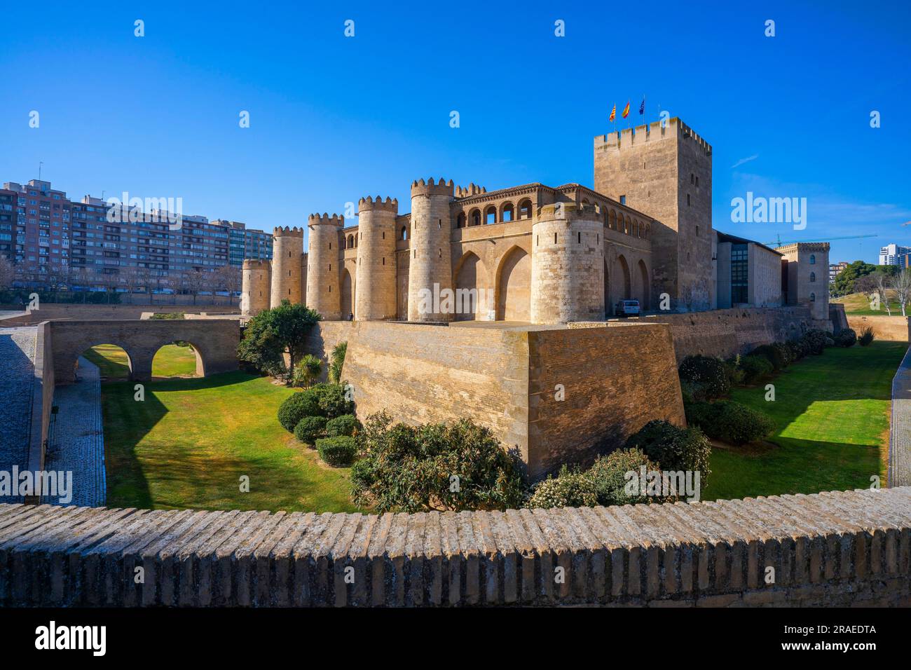 Aljafería, Saragossa, Aragon, Spanien Stockfoto