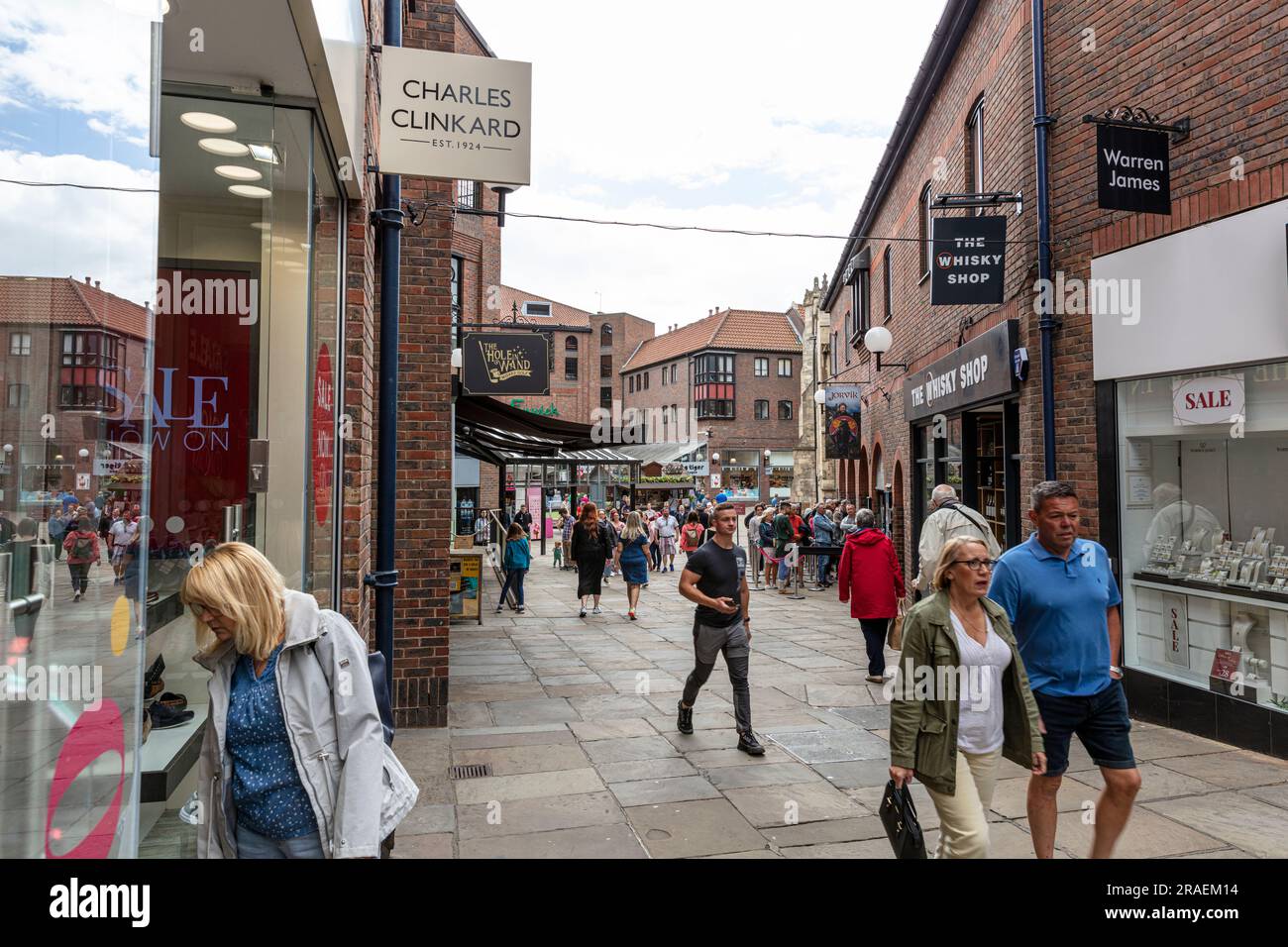 Coppergate York UK, York City Shops, York UK Shops, Shopping, Shops, York, Yorkshire, Großbritannien, England, Coppergate Shops, Coppergate Shopping, Stockfoto