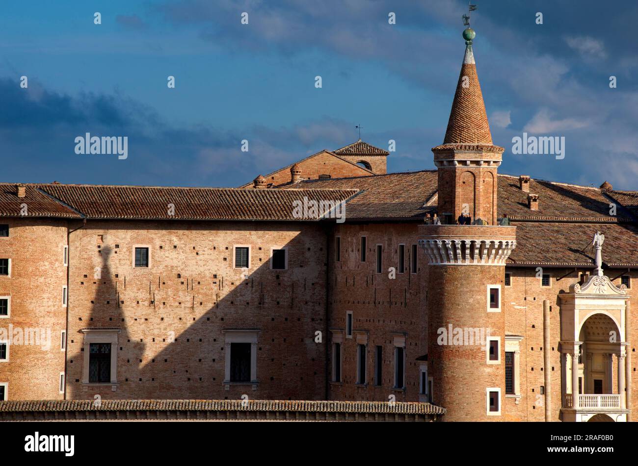 Panorama del Palazzo Ducale di Urbino Stockfoto