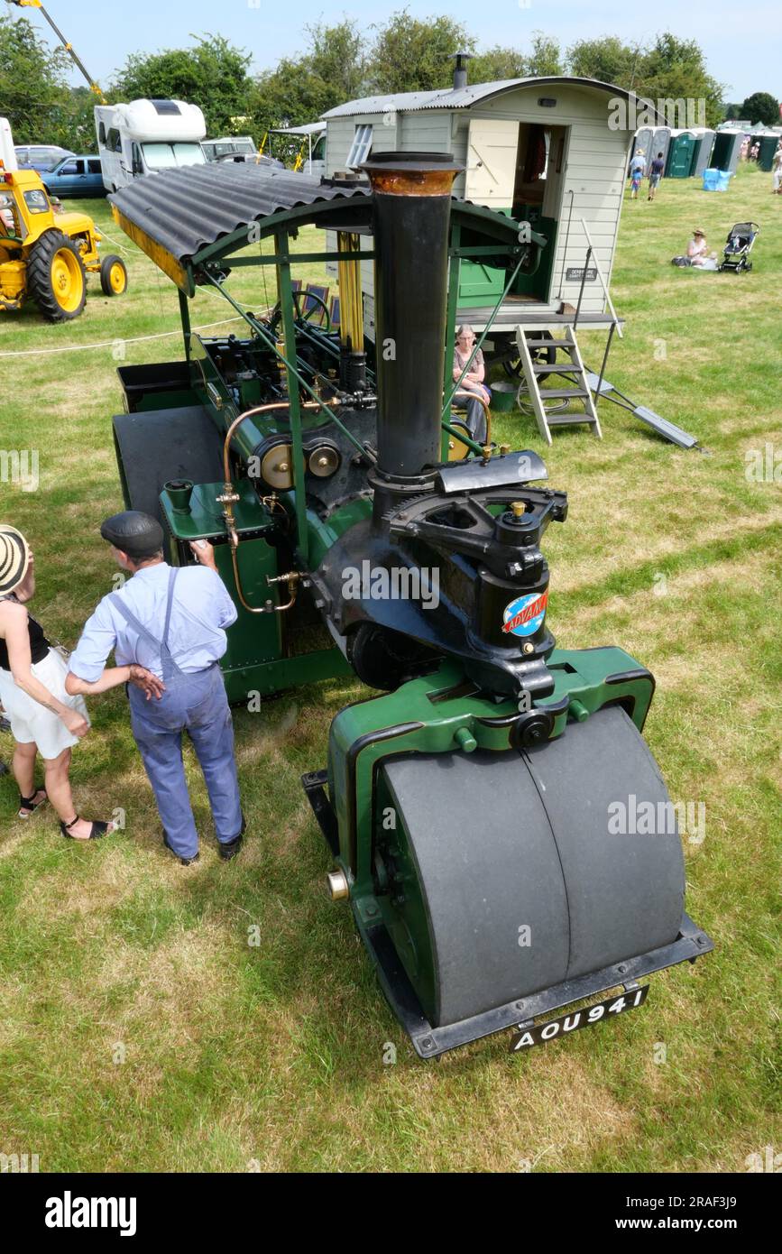 Derbyshire County Show 2023 in Elvaston - Dampfwalzenmaschine. Stockfoto