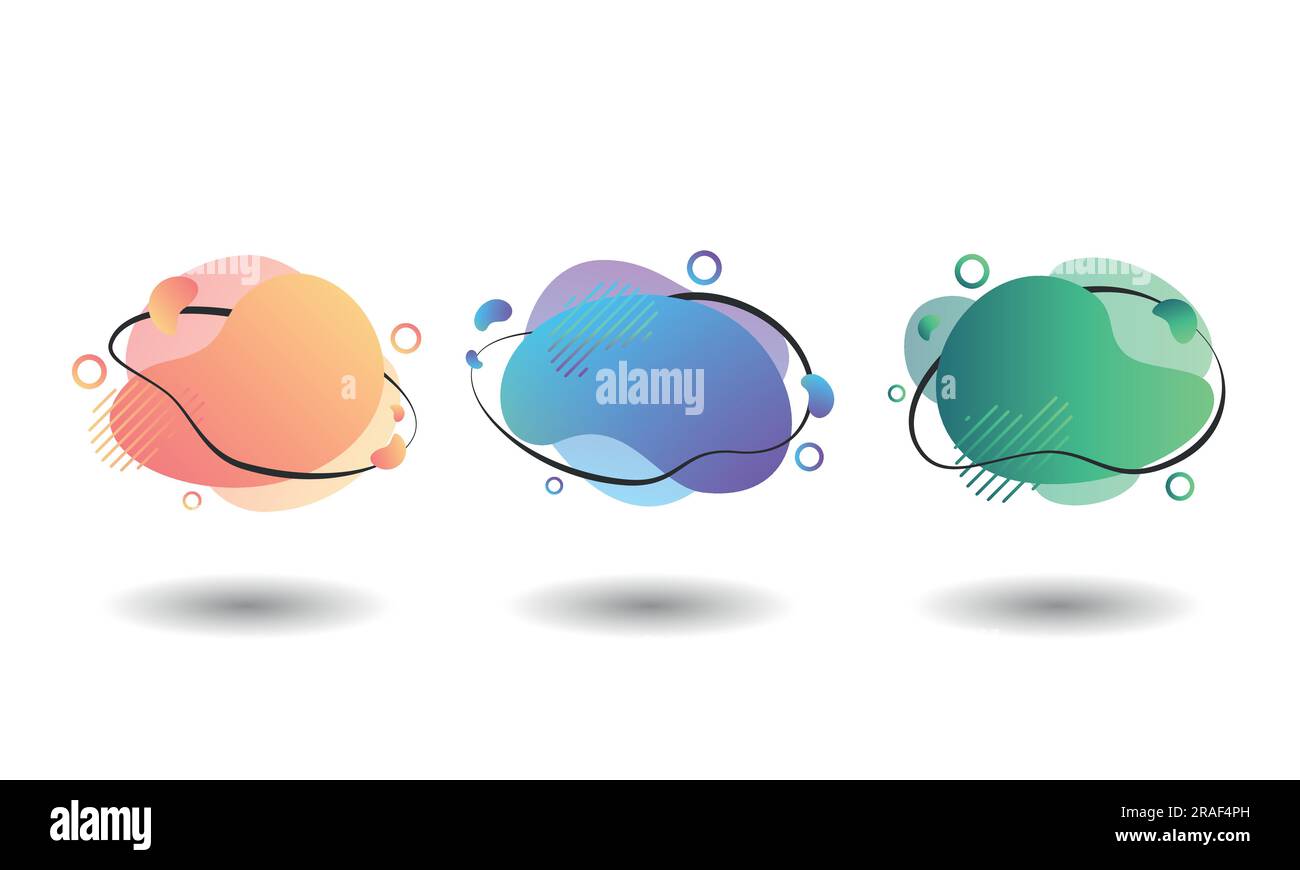 Abstrakte moderne grafische Elemente. Dynamische farbigen Formen und Linien. Gradient abstrakte Banner mit fließenden Flüssigkeiten, Formen. Vorlage für das desi Stock Vektor