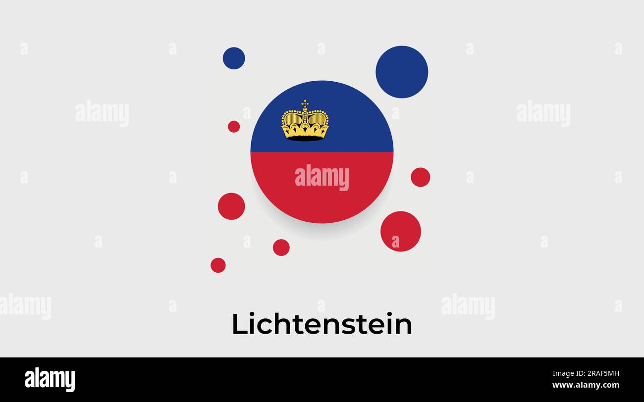 Lichtenstein-Flagge Blase Kreis rundes Symbol farbige Vektordarstellung Stock Vektor
