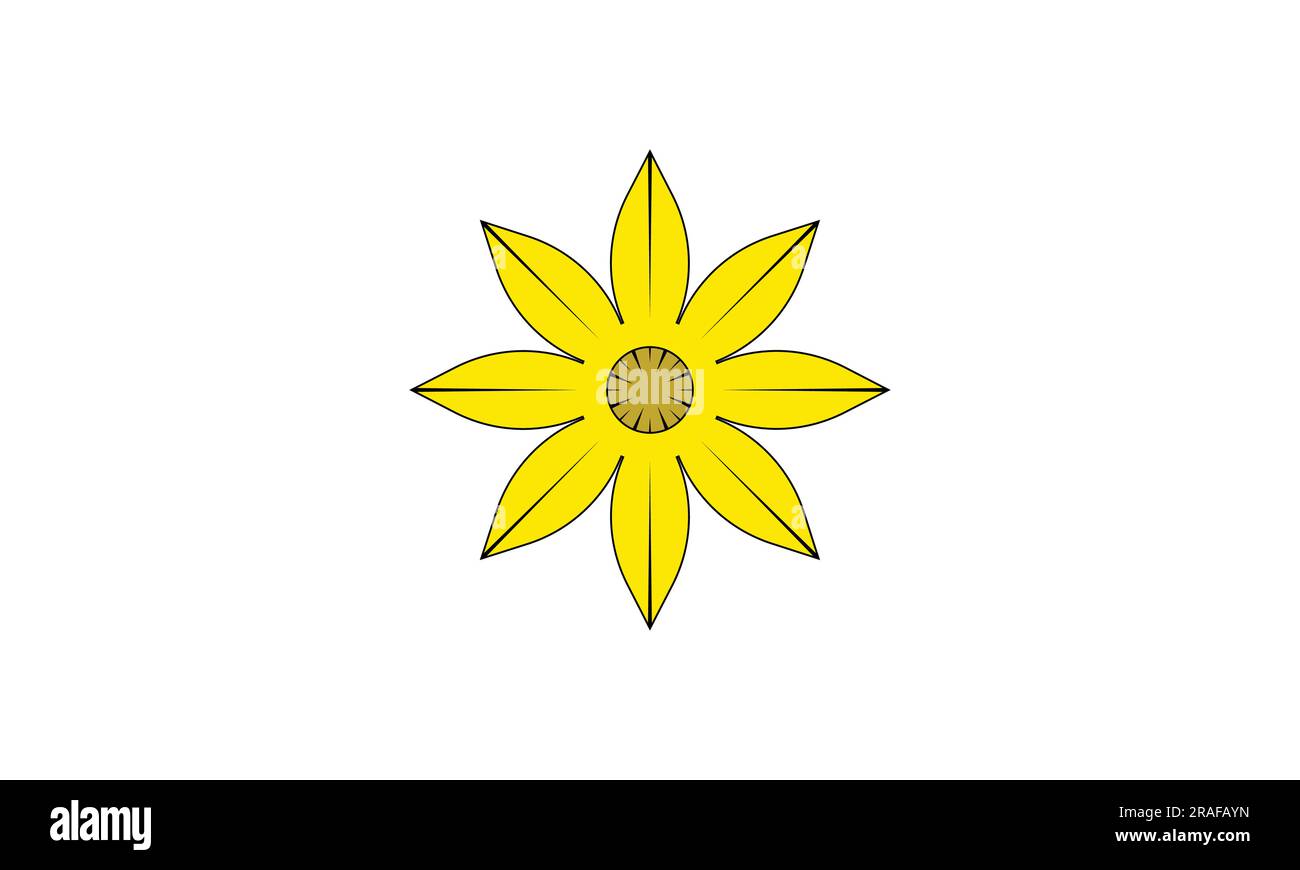 gelbe Blume isoliert auf weißem Hintergrund Stock Vektor