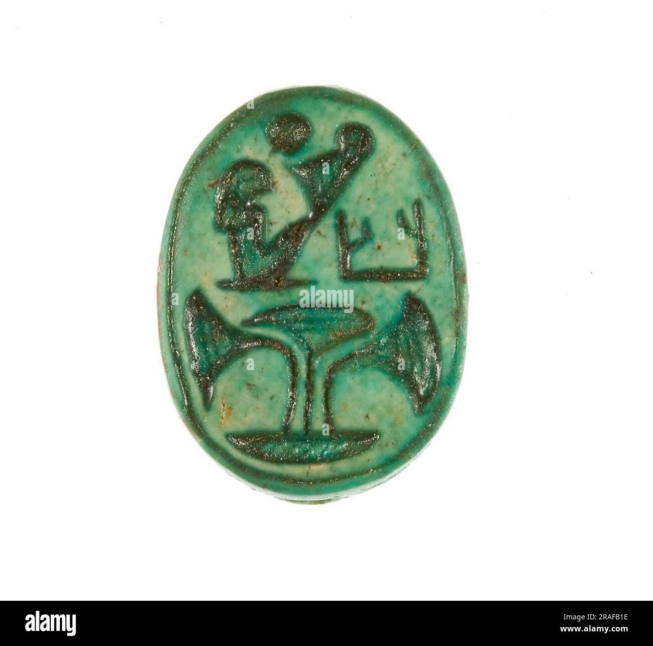 Scarab, eingraviert mit dem Namen Maatkare 1458 v. Chr. vom alten Ägypten Stockfoto