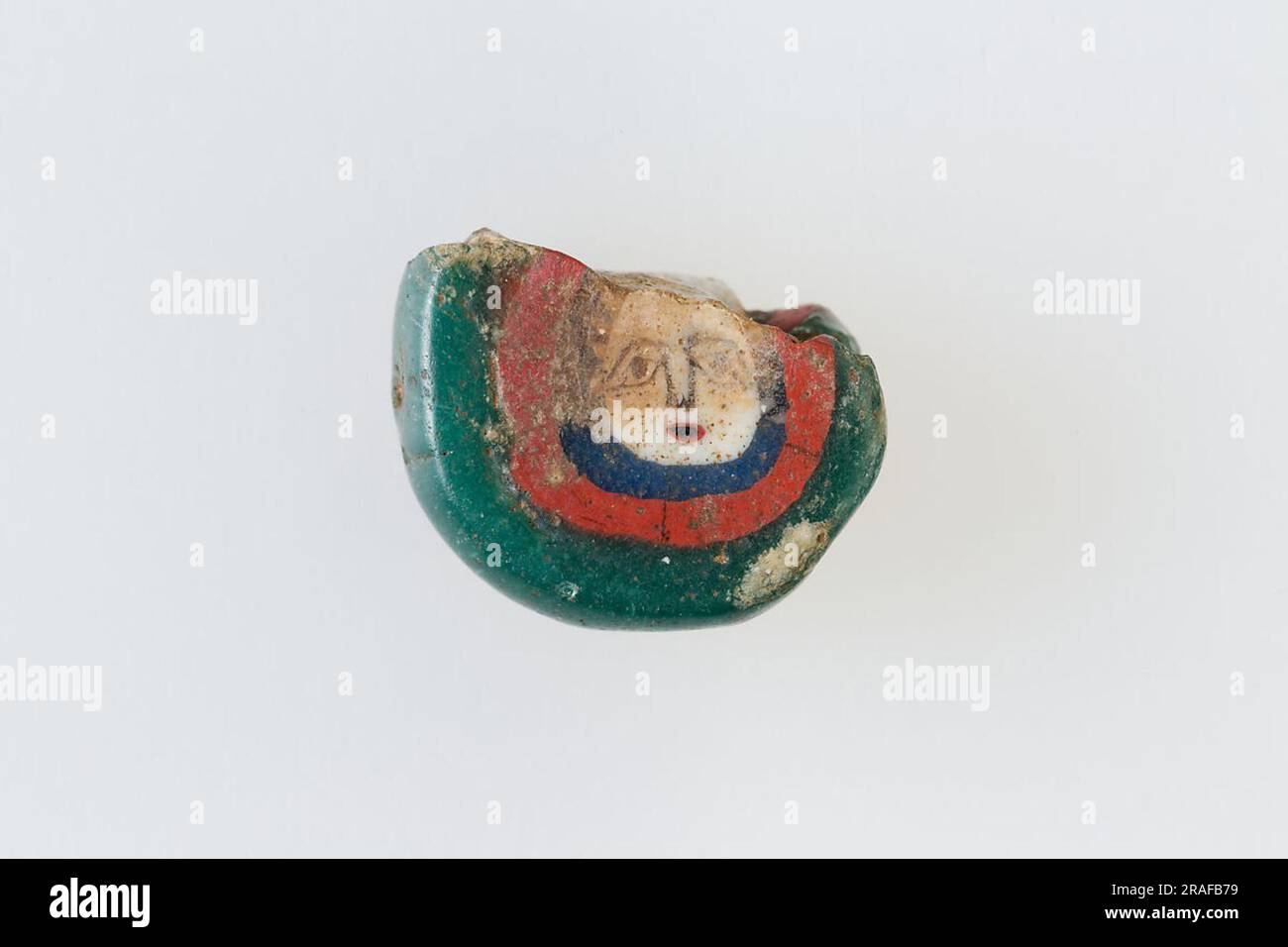 Inlay, Perlenleder mit Gesicht 100 n. Chr. von Altenägypten Stockfoto