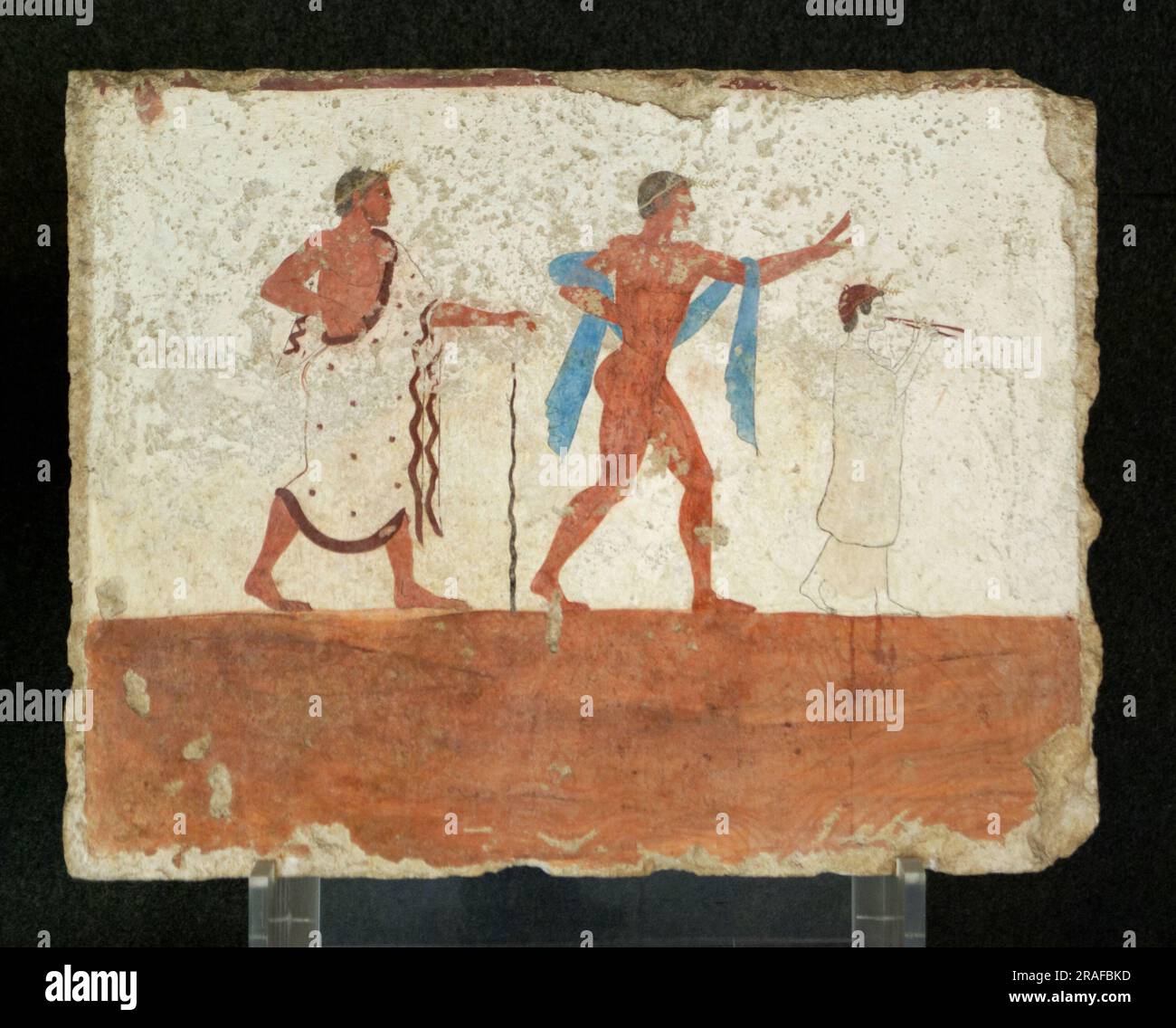 Grab des Tauchers in Paestum, Italien. Westwand 470 v. Chr. von antiker griechischer Malerei und Skulptur Stockfoto