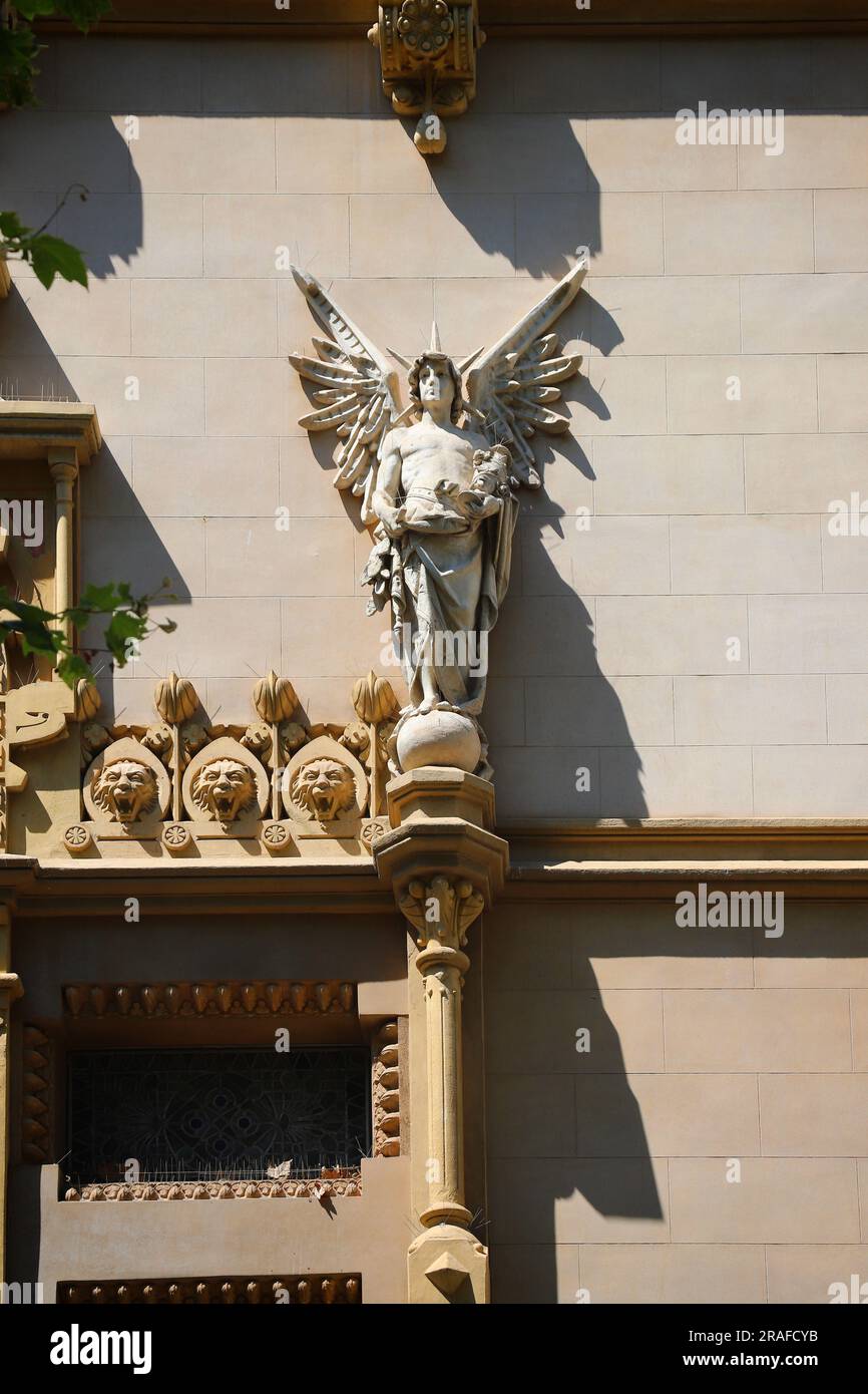 Barcelona, Spanien, Details der künstlerischen Skulptur auf der Rambla, touristischer Ort Stockfoto