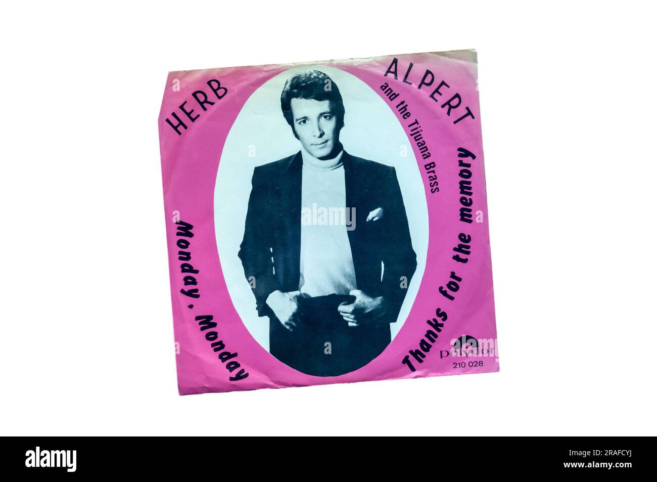 1968 7' Single, Montag, Montag und Danke für die Erinnerung von Herb Alpert und Tijuana Brass. Stockfoto