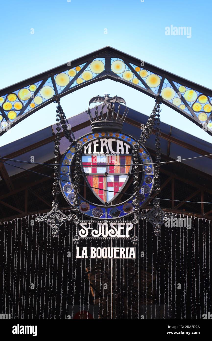 Barcelona, Spanien, Details des traditionellen Boqueria-Marktes, touristischer Ort Stockfoto