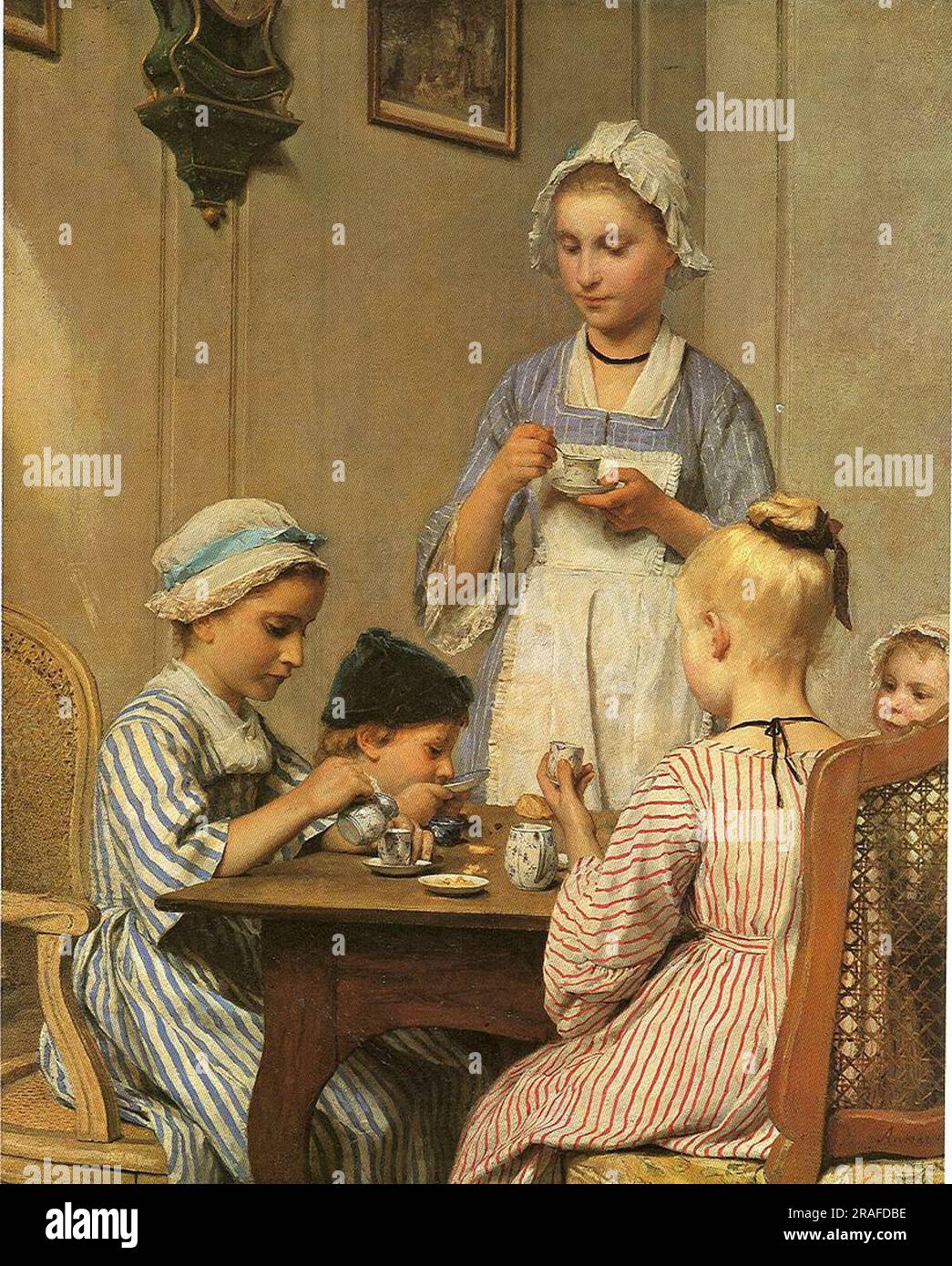 Kinderfrühstück 1879 von Albrecht Anker Stockfoto