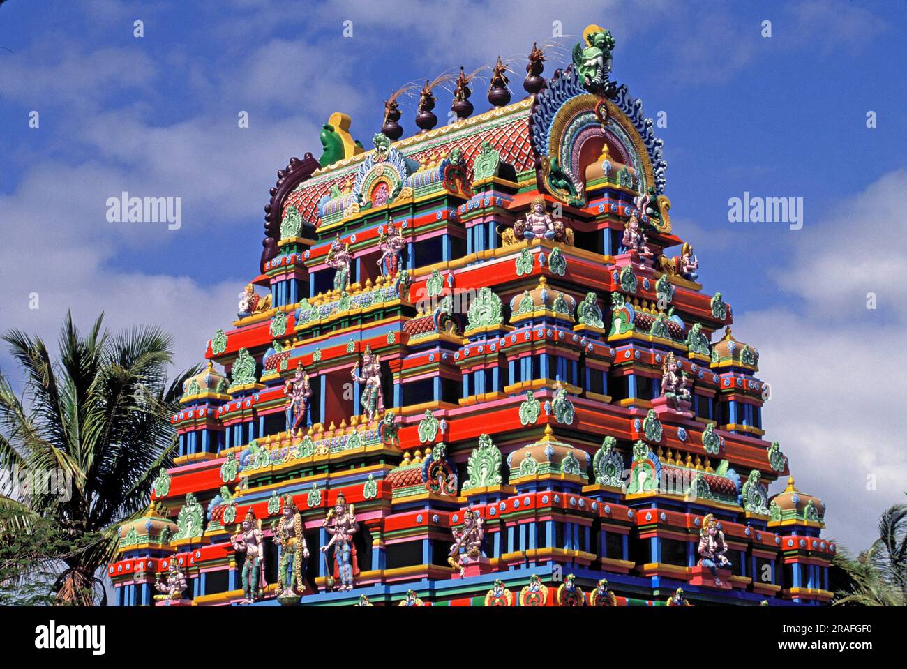 Hindu-Tempel, Pereybere, Bezirk Rivière du Rempart, Republik Mauritius Stockfoto