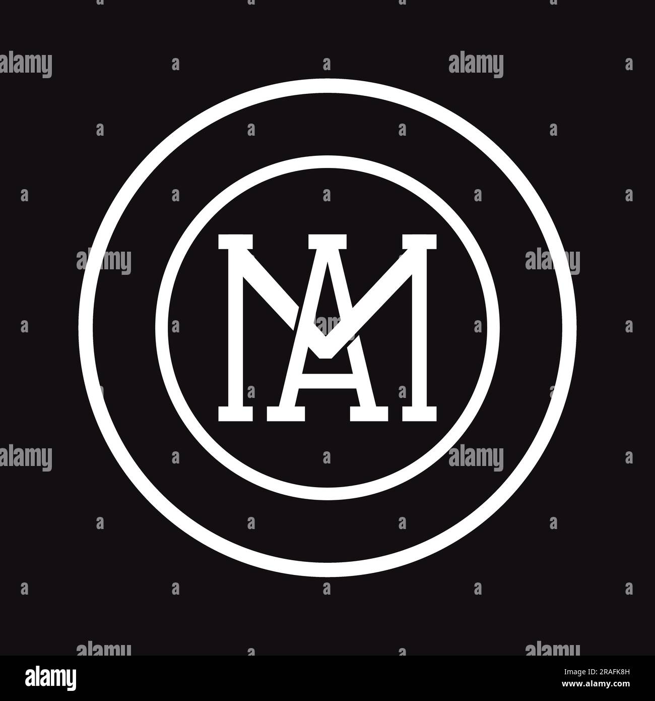 Luxus MA oder AM Initial Monogramm Text Letter Logo Design Stock Vektor