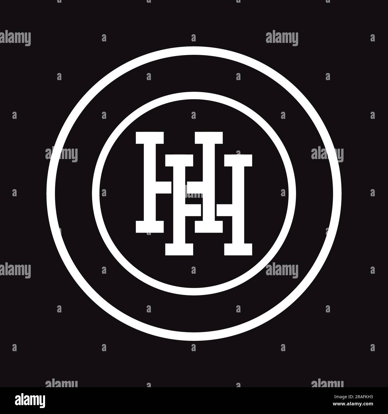 Moderne Streetwear HH – Anfangsformat: Monogramm, Buchstaben, Logo Stock Vektor