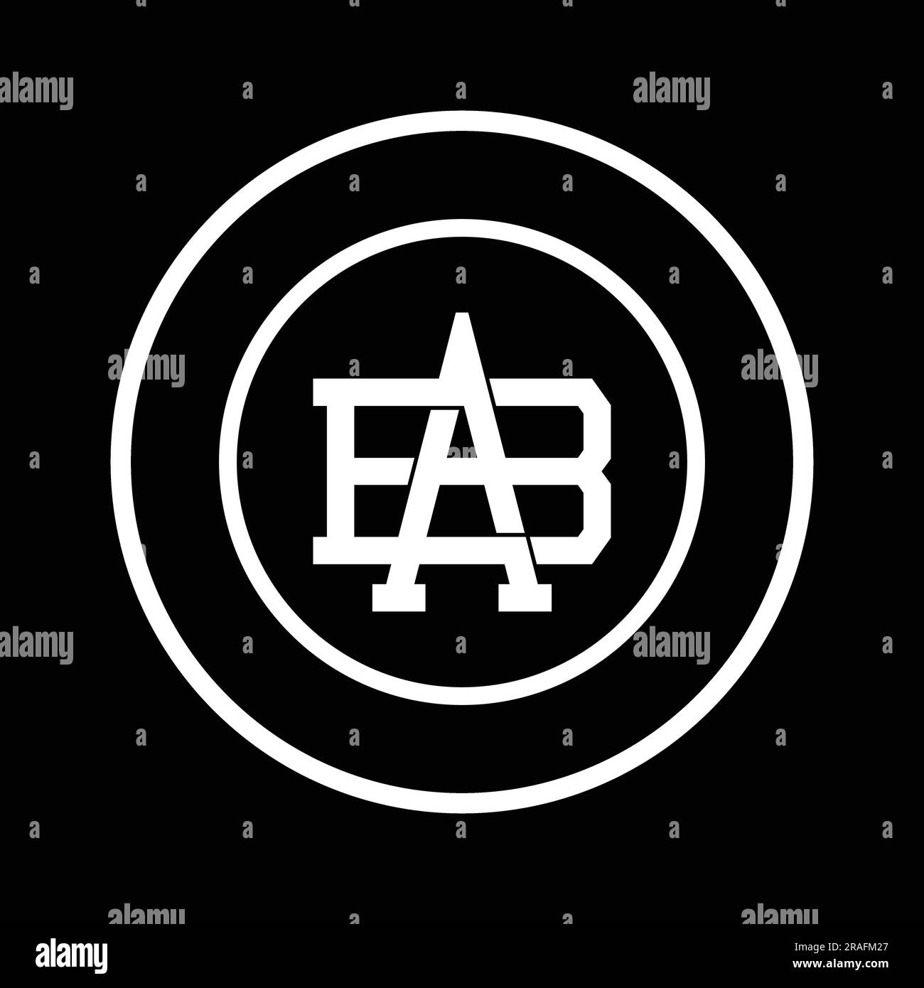 Modern Streetwear BA oder ab ursprüngliches Monogramm-Logo mit Buchstaben Stock Vektor