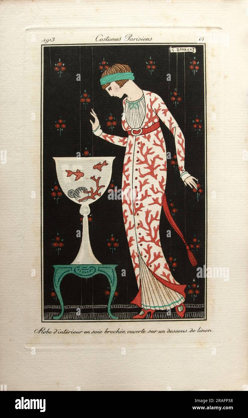 Kostüme Parisiens Fashion Illustration No.61 aus Journal des Dames et des Modes, 1913 1913 von George Barbier Stockfoto