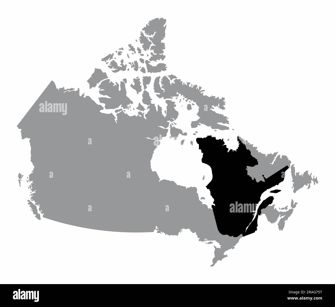 Karte von Quebec in Kanada auf weißem Hintergrund Stock Vektor