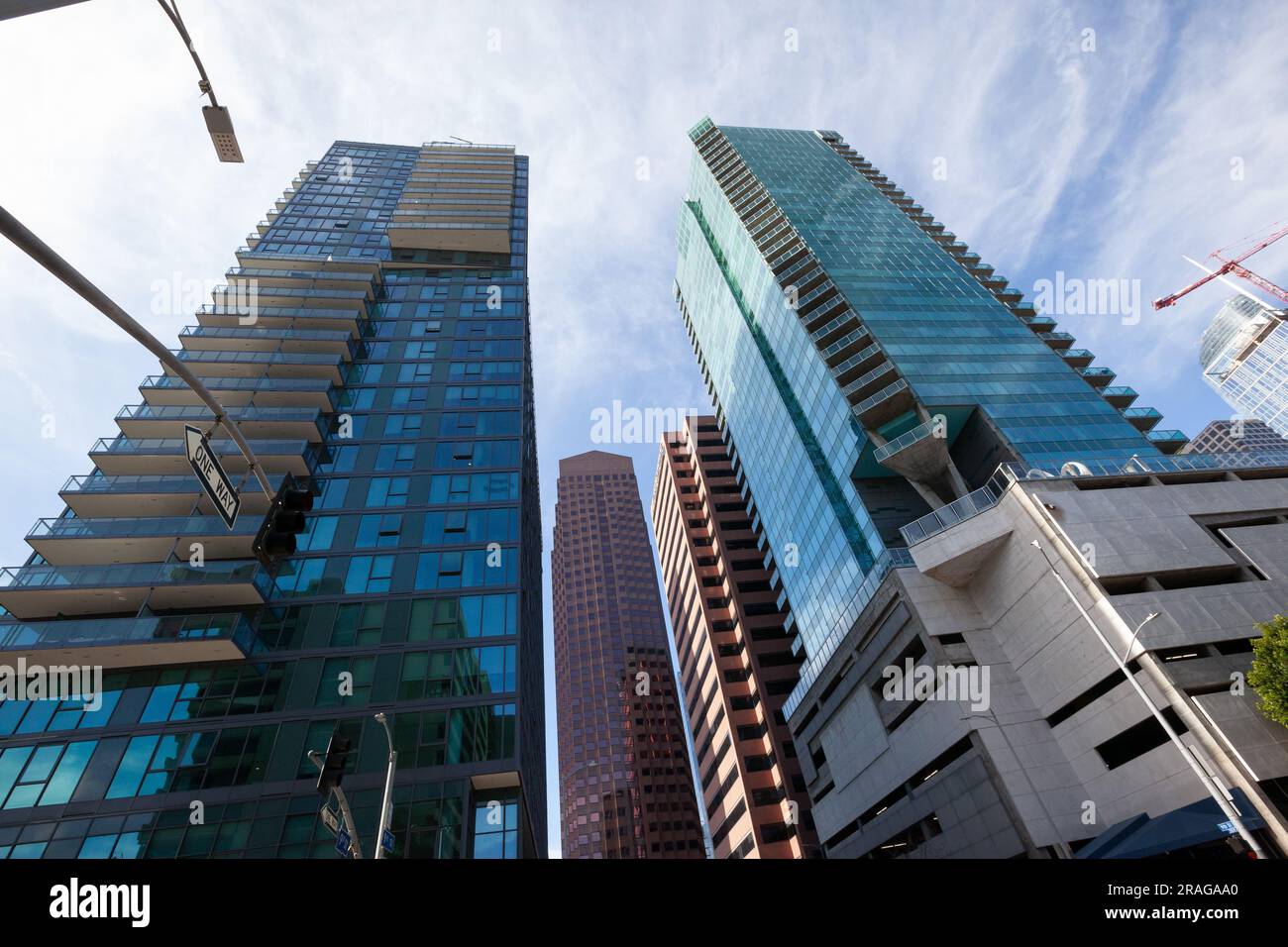 Alina Los Angeles Residenzen, das Federal Bank Building und das Water Tower Building in Downtown Los Angeles, CA, USA Stockfoto